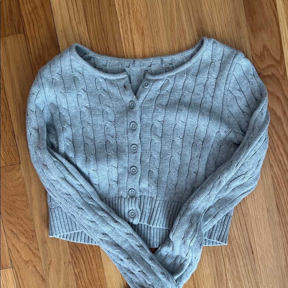 Gray Cable Knit Women's Sweater